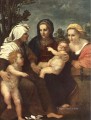 聖母子と聖カタリナ・エリザベートと洗礼者ヨハネ ルネッサンスのマニエリスム アンドレア・デル・サルト